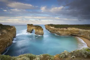 Window arch at Loch Ard Gorge at dawn, Port Campbell National Park, Great Ocean Road Window arch at Loch Ard Gorge at dawn, Port Campbell National Park, Great Ocean Road