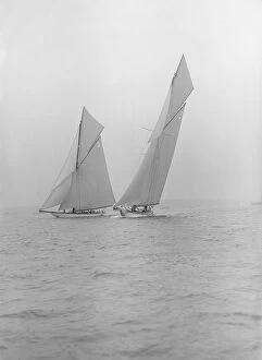 Yachting Collection: The 19-metre class Norada & Mariquita, 1913. Creator: Kirk & Sons of Cowes