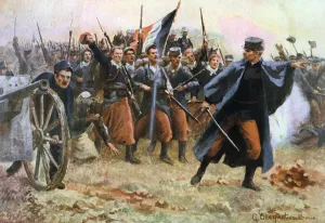 Those of 1914: Facing the Barbarians, France, 1914. Artist: Gaston Charpentier-Bosio Those of 1914: Facing the Barbarians, France, 1914. Artist: Gaston Charpentier-Bosio