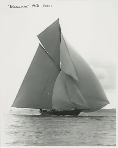 The Great Days of Yachting Gallery: The 221 ton gaff-rigged cutter Britannia sailing under spinnaker, 1913. Creator