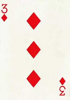 3 of Diamonds from a deck of Goodall & Son Ltd. playing cards, c1940