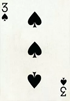 3 of Spades from a deck of Goodall & Son Ltd. playing cards, c1940