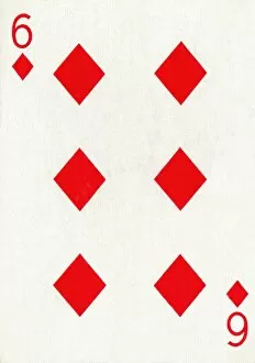 6 of Diamonds from a deck of Goodall & Son Ltd. playing cards, c1940