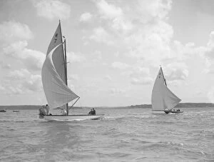 The Great Days of Yachting Gallery: The 7 Metre class Anitra (K4) and Ginevra (K7) race downwind, 1912. Creator