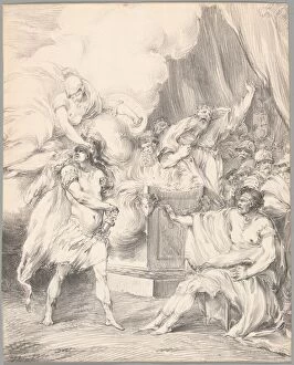 Laid Paper Gallery: Achilles Restrained by Athena in Agamemnons Tent, from Iliad, Book I, 1765 / 66
