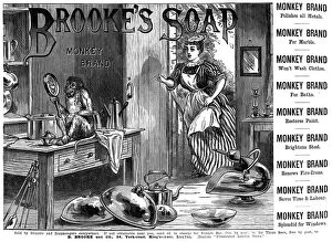 Images Dated 14th January 2009: Advertisement for Brookes Monkey Brand Soap, 1887