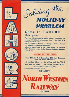 Advertisement for the North Western Railway promoting travel to Lahore, 1936. Creator: Unknown Advertisement for the North Western Railway promoting travel to Lahore, 1936. Creator: Unknown