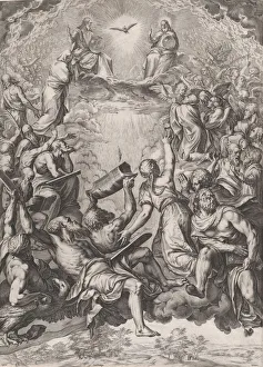 The Adoration of the Trinity, 1566. Creator: Cornelis Cort The Adoration of the Trinity, 1566. Creator: Cornelis Cort
