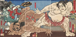 Akazawayama ozumo (Grand Sumo Tournament on Mount Akazawa), 1858