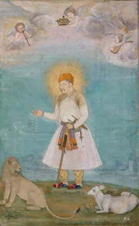 Akbar With Lion and Calf, Folio from the Shah Jahan Album, verso: ca. 1630; recto: ca Akbar With Lion and Calf, Folio from the Shah Jahan Album, verso: ca. 1630; recto: ca