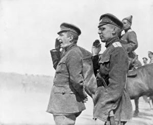 Alexander Kerensky during a review of Russian troops, First World War, 1917 Alexander Kerensky during a review of Russian troops, First World War, 1917