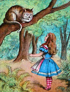 Alice and the Cheshire Cat, c1910. Artist: John Tenniel Alice and the Cheshire Cat, c1910. Artist: John Tenniel