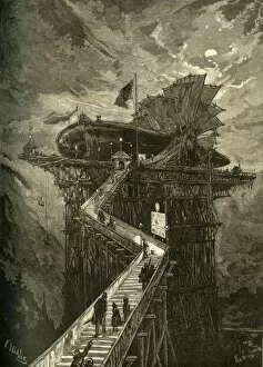 All Aboard for the Moon!. 1881. Creator: Unknown