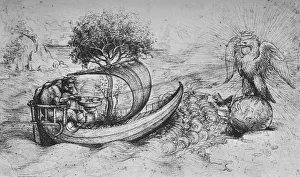 Allegory: A Crowned Eagle Standing on a Globe and a Wolf Steering a Boat, c1480 (1945) Allegory: A Crowned Eagle Standing on a Globe and a Wolf Steering a Boat, c1480 (1945)