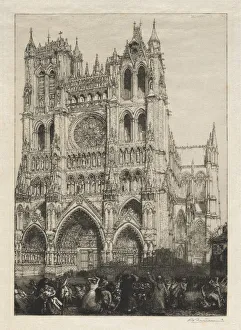Amiens Cathedral, Inventory Day, 1887. Creator: Auguste Louis Lepere (French, 1849-1918) Amiens Cathedral, Inventory Day, 1887. Creator: Auguste Louis Lepere (French, 1849-1918)