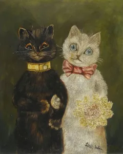 The Bride and Groom Print by Louis Wain (1860-1939)