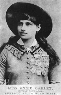Annie Oakley, American exhibition sharpshooter, late 19th century (1954) Annie Oakley, American exhibition sharpshooter, late 19th century (1954)