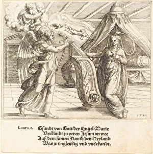 The Annunciation, 1548. Creator: Augustin Hirschvogel The Annunciation, 1548. Creator: Augustin Hirschvogel