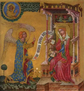 Annunciation of the Virgin Mary, c1350 (1955).Artist: Master of the Vyssi Brod Altar Annunciation of the Virgin Mary, c1350 (1955).Artist: Master of the Vyssi Brod Altar