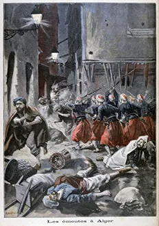 Anti-Jewish riots in Algiers, 1898. Artist: F Meaulle Anti-Jewish riots in Algiers, 1898. Artist: F Meaulle