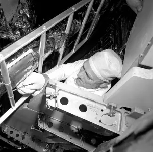 Saturn V Gallery: Apollo 16 Moon Plaque Installation, 1972. Creator: NASA