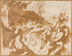 Apollo and the Muses Awakened by the Call of Fame, 1590s. Creator: Jacopo Palma il Giovane Apollo and the Muses Awakened by the Call of Fame, 1590s. Creator: Jacopo Palma il Giovane