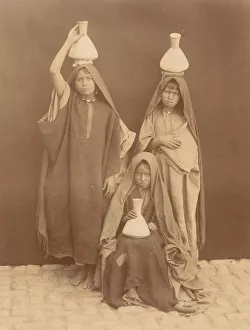 Albumen Silver Print Art Prints: Arab Girls Carrying Water, 1880s. Creator: Unknown