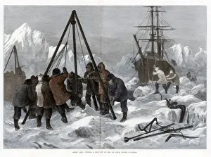 Arctic Life, Cutting a Way Out of the Ice from Winter Quarters, 1875. Artist: W Palmer Arctic Life, Cutting a Way Out of the Ice from Winter Quarters, 1875. Artist: W Palmer