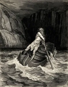 Arrival of Charon. Illustration to the Divine Comedy by Dante Alighieri, 1857. Artist: Dore, Gustave (1832-1883) Arrival of Charon. Illustration to the Divine Comedy by Dante Alighieri, 1857. Artist: Dore, Gustave (1832-1883)