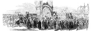 The arrival at Weedon Park Station, 1844. Creator: Unknown The arrival at Weedon Park Station, 1844. Creator: Unknown