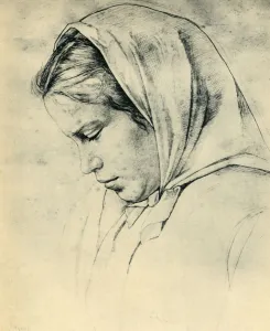 The artists sister Agathe, 1866, (1943). Creator: Hans Thoma The artists sister Agathe, 1866, (1943). Creator: Hans Thoma