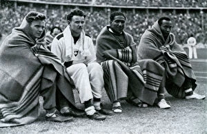Hamburg Gallery: Athletes Frank Wykoff, Paul Hanni, Ralph Metcalfe and Jesse Owens, Berlin Olympics, 1936