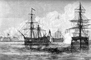 Images Dated 18th December 2008: The attack on Sullivans Island, South Carolina, 1776 (c1880)