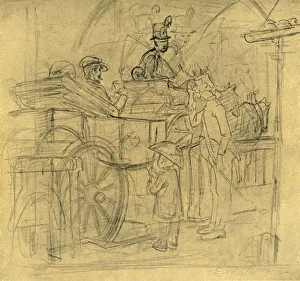 Victorian Era Transportation Prints: Auf Reisen, mid-late 19th century, (c1924). Creator: Carl Spitzweg