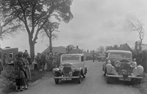 Austin sports saloon of Mrs MS Flewitt and Rolls-Royce saloon at the RSAC Scottish Rally Austin sports saloon of Mrs MS Flewitt and Rolls-Royce saloon at the RSAC Scottish Rally