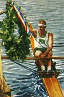 Related Images Gallery: Australian rower Bobby Pearce wins the single sculls, 1928. Creator: Unknown