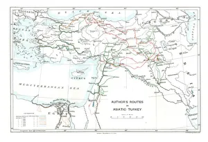 'Author's Routes in Asiatic Turkey', c1915. Creator: Stanford's Geographical Establishment 'Author's Routes in Asiatic Turkey', c1915. Creator: Stanford's Geographical Establishment
