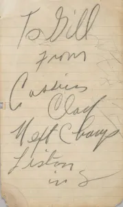 Muhammad Ali Gallery: Autograph written by Cassius Clay, 1963. Creator: Muhammad Ali