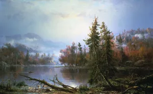 Autumn landscape, mid-late 19th century. Artist: Regis Francois Gignoux Autumn landscape, mid-late 19th century. Artist: Regis Francois Gignoux