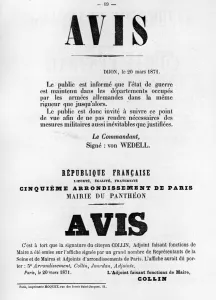 Avise, from French Political posters of the Paris Commune, May 1871 Avise, from French Political posters of the Paris Commune, May 1871
