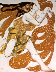 Bacchante, costume design for a Ballets Russes production of Tcherepnins Narcisse, 1911. Artist: Leon Bakst Bacchante, costume design for a Ballets Russes production of Tcherepnins Narcisse, 1911. Artist: Leon Bakst
