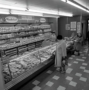 The bakery counter at the ASDA supermarket in Rotherham, South Yorkshire, 1969. Artist The bakery counter at the ASDA supermarket in Rotherham, South Yorkshire, 1969. Artist