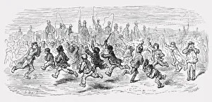 Panoramic Photography Gallery: Barnes Common - Calling the Carriages, 1872. Creator: Gustave Doré