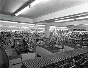 Barnsley Co-op, Park Road branch interior, South Yorkshire, 1961 Barnsley Co-op, Park Road branch interior, South Yorkshire, 1961