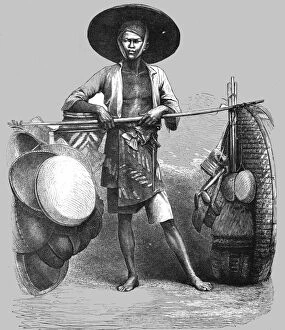 Fashion Clothing Gallery: Basket-seller; A Visit to Borneo, 1875. Creator: A.M. Cameron