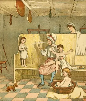 Bath time, c1881. Creator: Randolph Caldecott Bath time, c1881. Creator: Randolph Caldecott
