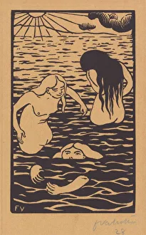 Nudity Gallery: Three Bathers, 1894. Creator: Félix Vallotton