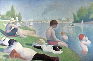 Lighting Gallery: Bathers at Asnieres (Baigneurs a Asnieres), 1884. Artist: Seurat, George Pierre (1859-1891)