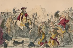 The Battle of the Boyne, 1850. Artist: John Leech The Battle of the Boyne, 1850. Artist: John Leech