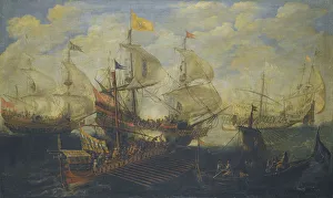 The Battle of Lepanto on 7 October 1571. Artist: Eertvelt, Andries van (1590-1652) The Battle of Lepanto on 7 October 1571. Artist: Eertvelt, Andries van (1590-1652)